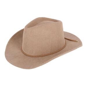 David & Young Women's Courduroy Cowboy Hat with Braided Suede Hat Band